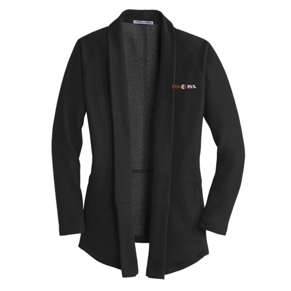 USA Pan Embroidered - Ladies Interlock Cardigan Thumbnail
