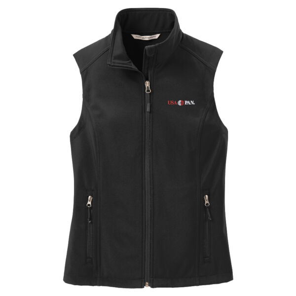 USA Pan Embroidered - Ladies Core Soft Shell Vest Thumbnail