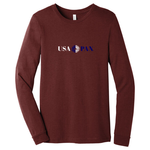 USA Pan Printed-Unisex Heather CVC Long Sleeve Tee Thumbnail