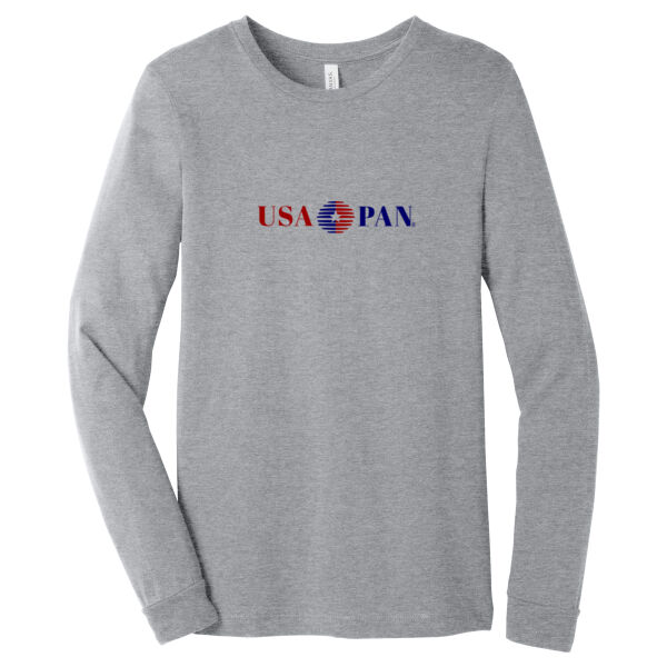 USA Pan Printed- Unisex Heather CVC Long Sleeve Tee Thumbnail